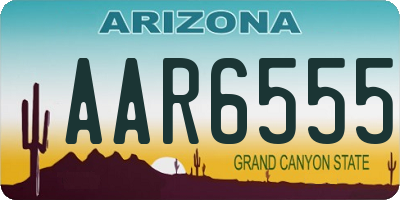 AZ license plate AAR6555