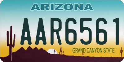 AZ license plate AAR6561