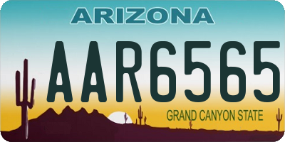 AZ license plate AAR6565