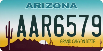 AZ license plate AAR6579