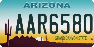 AZ license plate AAR6580