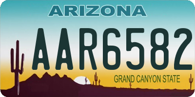 AZ license plate AAR6582