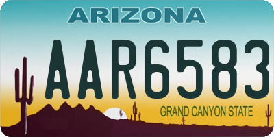 AZ license plate AAR6583