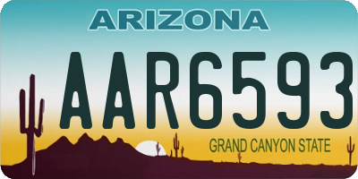 AZ license plate AAR6593