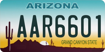 AZ license plate AAR6601