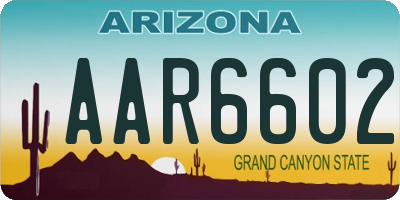 AZ license plate AAR6602