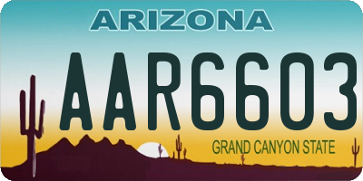 AZ license plate AAR6603