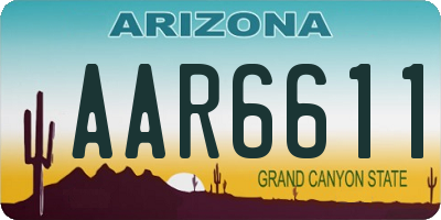 AZ license plate AAR6611
