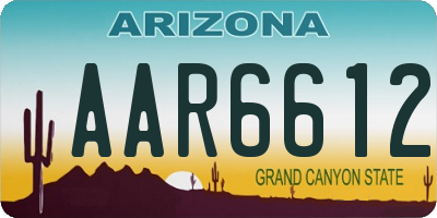 AZ license plate AAR6612