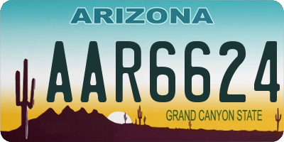 AZ license plate AAR6624