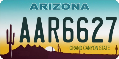 AZ license plate AAR6627