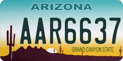 AZ license plate AAR6637