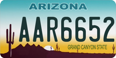 AZ license plate AAR6652