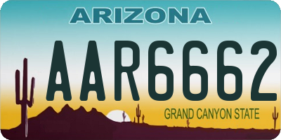 AZ license plate AAR6662