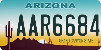 AZ license plate AAR6684