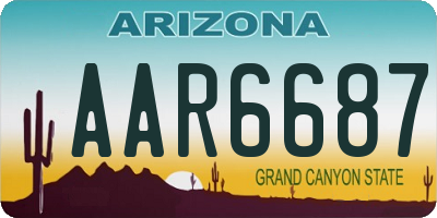 AZ license plate AAR6687