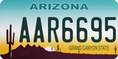 AZ license plate AAR6695