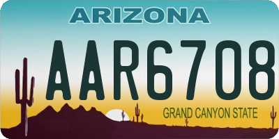 AZ license plate AAR6708