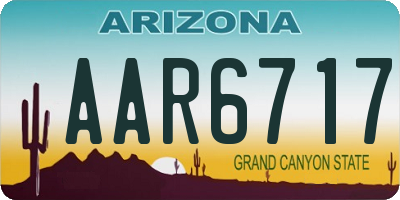 AZ license plate AAR6717