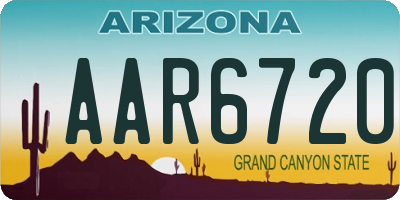 AZ license plate AAR6720