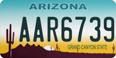 AZ license plate AAR6739