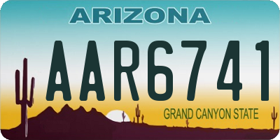 AZ license plate AAR6741