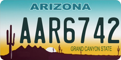 AZ license plate AAR6742