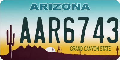 AZ license plate AAR6743