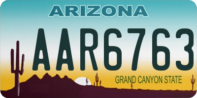 AZ license plate AAR6763