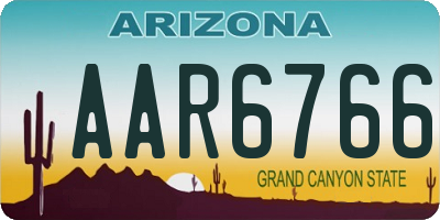 AZ license plate AAR6766
