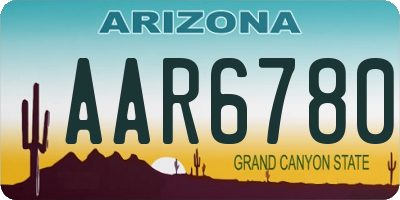 AZ license plate AAR6780