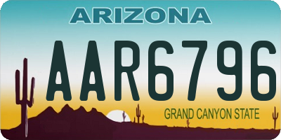 AZ license plate AAR6796