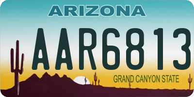 AZ license plate AAR6813