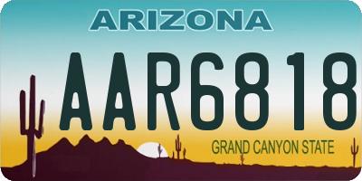 AZ license plate AAR6818