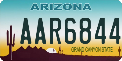 AZ license plate AAR6844