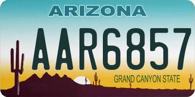 AZ license plate AAR6857