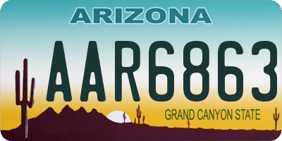 AZ license plate AAR6863