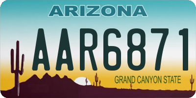 AZ license plate AAR6871