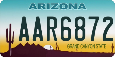 AZ license plate AAR6872