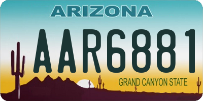 AZ license plate AAR6881