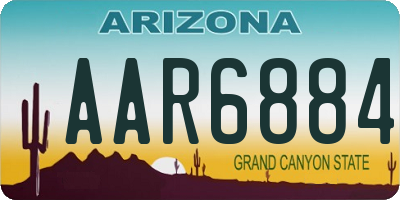 AZ license plate AAR6884