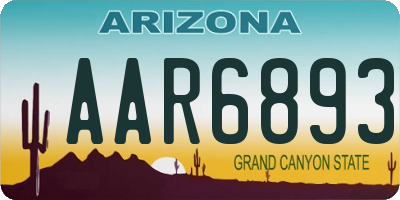 AZ license plate AAR6893