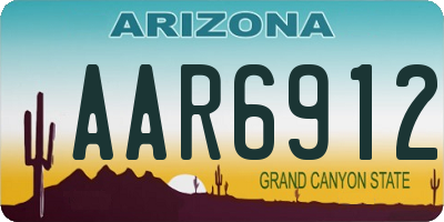 AZ license plate AAR6912