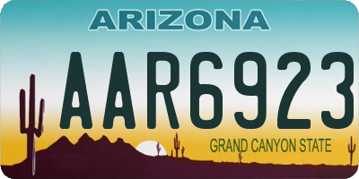 AZ license plate AAR6923