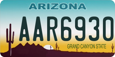 AZ license plate AAR6930