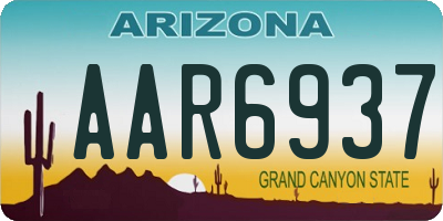AZ license plate AAR6937