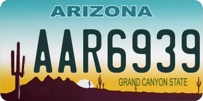 AZ license plate AAR6939
