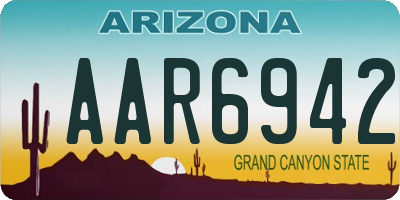 AZ license plate AAR6942