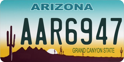 AZ license plate AAR6947