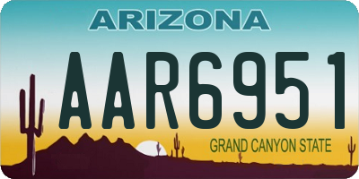 AZ license plate AAR6951